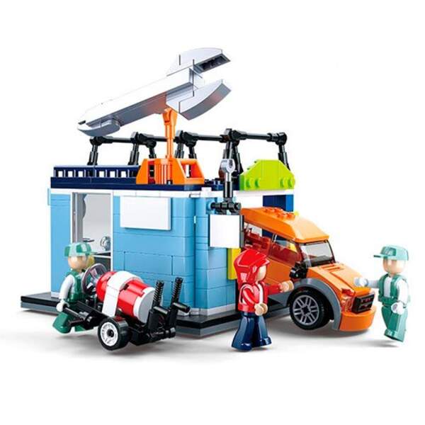 Конструктор SLUBAN M38-B0759C (16шт) СТО, транспорт, фигурки, 340дет, в кор-ке, 38-28,5-7см (шт.)