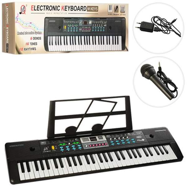 Синтезатор MQ6111-12 (8шт) 61клавиша, демо,запись,2вида,на бат-ке/от сети,в кор,83-23,5-9см (шт.)