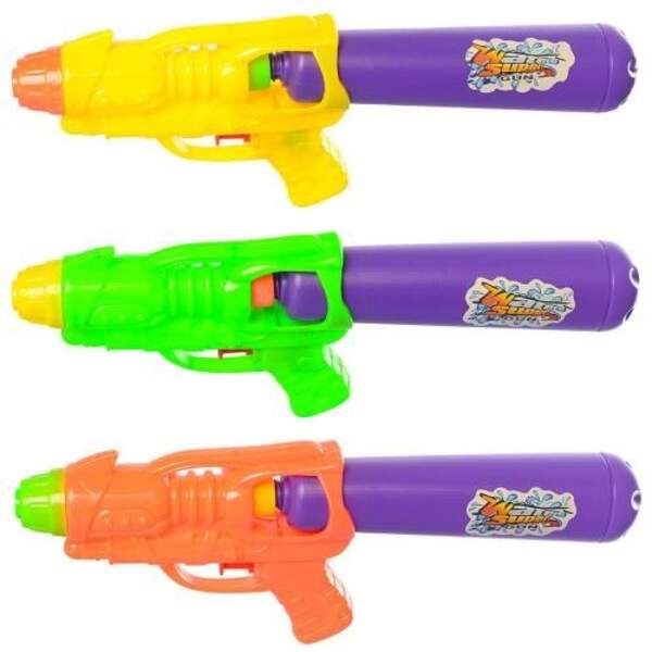 Водяний пістолет M 5938 (192шт) розмір средній, 28см, 3кольори, в кульку, 28-11-4см (шт.)