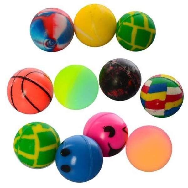 Стрибуни MS 1907 (1000шт) 2,7см, каучук, мікс видів, 100шт в кульку, 18-24-4см (шт.)