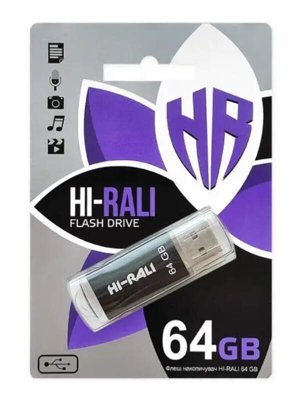 Usb флеш Hi-Rali 64Gb Rocket series  Black (шт.)