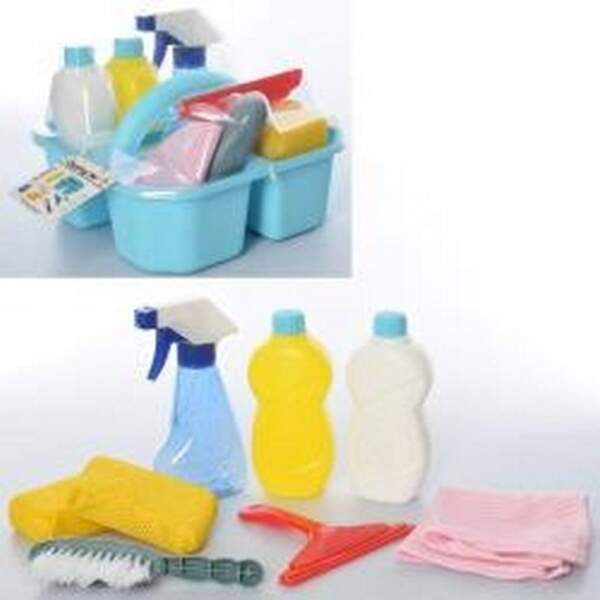 Набір для прибирання XG2-19 (12шт) флакони, щітка, губки, кошик, в слюді, 23-22-17,5см (шт.)