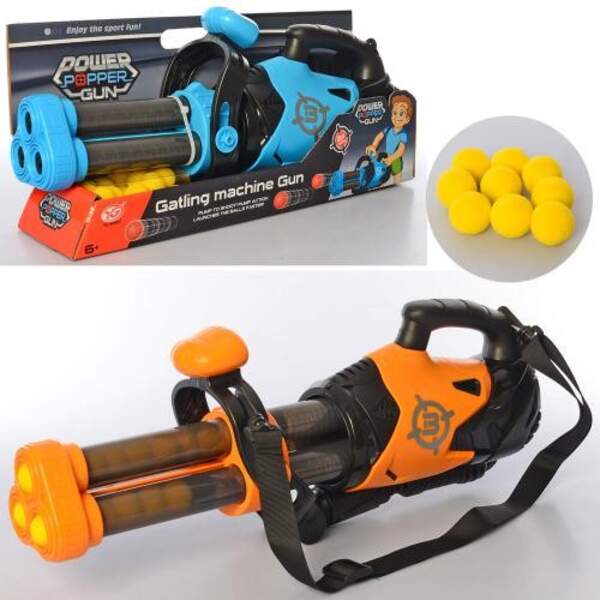 Автомат YG02P (9шт) 48см, м'які кульки, 24шт, ремінь, 2 кольори, в кор-ці, 48-21-12см (шт.)