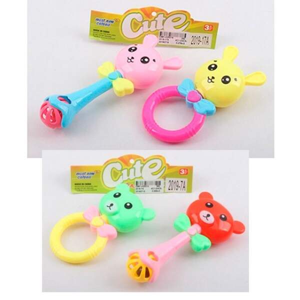 Брязкальце 2019-7-17A (180шт) 2шт(15см і 18см), 2види-тварини, в кульці, 17-24-4см (шт.)