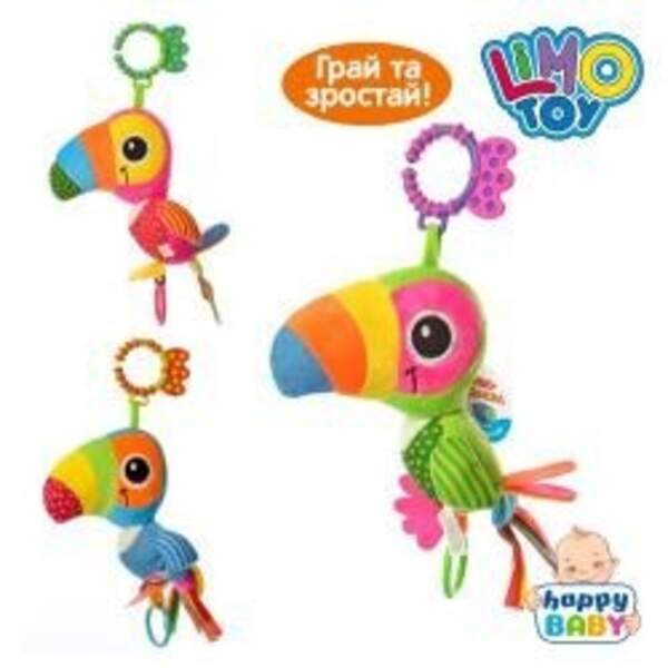 Підвіска на коляску A5164 (60шт) папуга, 35см, брязкальце, 3 кольори (шт.)