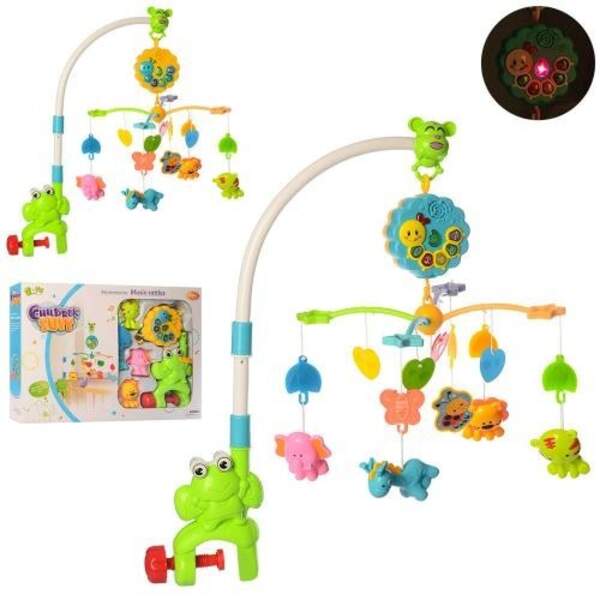 Карусель N5070 (18шт) підвіски 4шт(тварини),муз,світло,рег.гучності,2кол,на бат,у кор-ці, 52-36-8,5с (шт.)