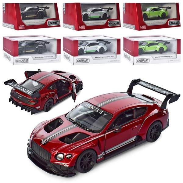 Модель легкова 5'' KT5417W Bentley Continental GT3 метал.інерц.відкр.дв.4кол.кор./96/ (шт.)