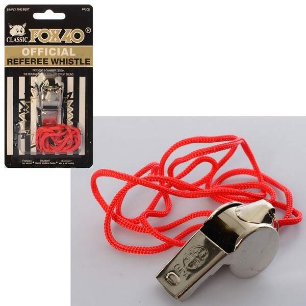 Свисток MS 0232 (200шт) метал, 4см, на шнурку, на листі, 9-16-2,5см (шт.)