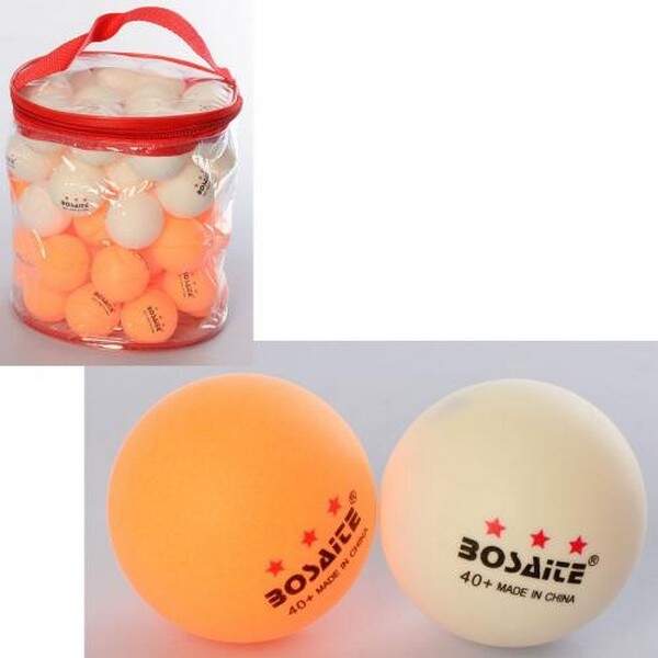 Тенісні кульки MS 3101-2 (24шт) 60шт (2 кольори), 40мм+, безшовний, в сумці, 17-18-17см (шт.)