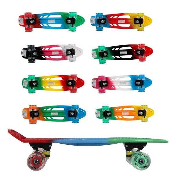 Скейт GSK-0014 пластик.PU світ.55*19см 8кол./8/ (шт.)