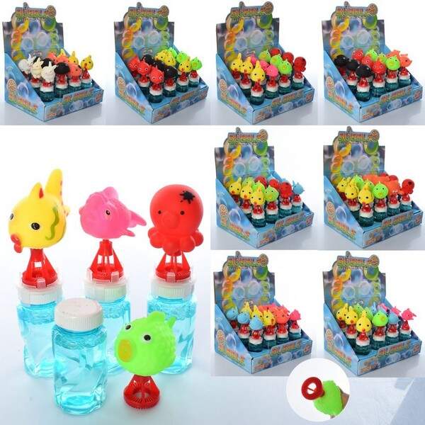 Мильні бульбашки 767-ABCDE (144шт) 14см, мікс видів, 12шт (4 види) в дисплеї, 25-15-19см (шт.)