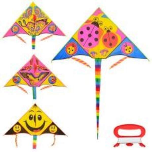 Повітряний змій M 2980 (100шт) ширина 160см, довжина 76см (200см з хвостом) струна 30м, 4 виду (шт.)