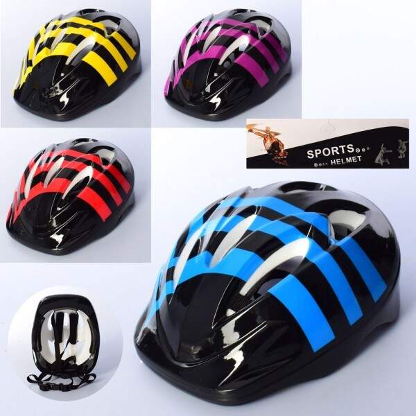 Шолом MS 3327 (40шт) 25-20-14см, 6 отворів, розмір середній, 4 кольори, у пакеті, 25-35-13см (шт.)