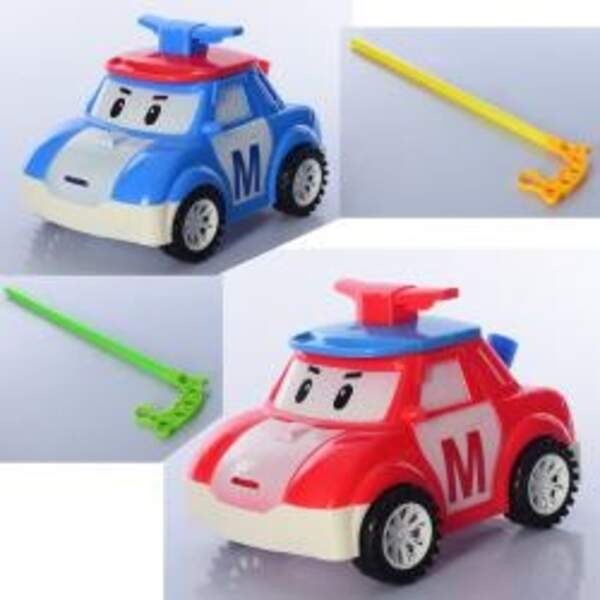 Каталка 198-20 (72шт) на палиці, машинка (поліція) 18см, пискавка, 2 кольори, в кульку, 18-12-13см (шт.)