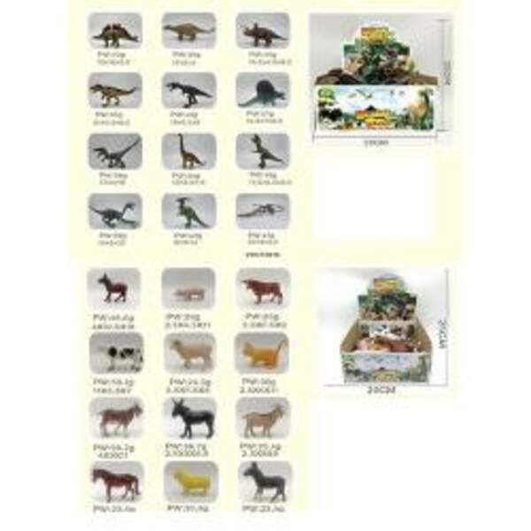 Фігурка LT203-4 (288шт) тварина від 9см, 2види(діно/домашні),12шт(12видів) в дисплеї, 20,5-20,5-9см (шт.)