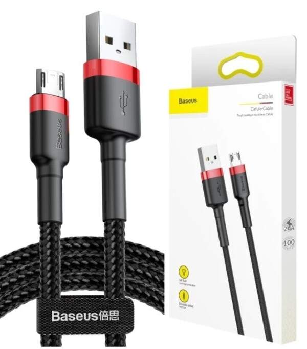 Кабель Baseus Cafule Cable USB for Micro  3 A 1 м Red/Black (CAMKLF-B91) (шт.)