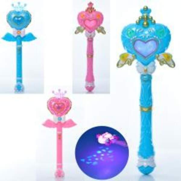 Чарівна паличка GD-01-02 (120шт) 32см, муз, світло, проектор, 2 види по 2 кольори, в кульку, 13-32-4 (шт.)
