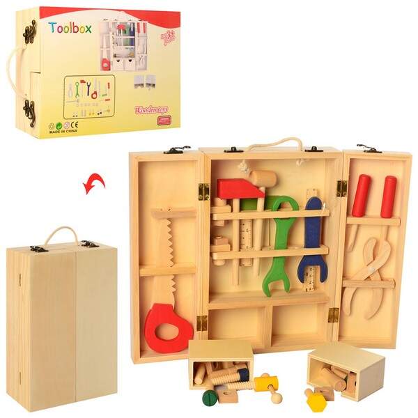 Дерев'яна іграшка Набір інструментів MD 2402 (12шт) у валізі, у кор-ці, 30-20-8см (шт.)