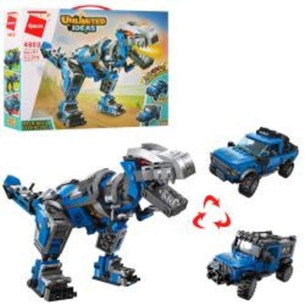 Конструктор Qman 4803 (12шт) 3в1,трансформер(дракон+транспорт), 375дет,в кор-ке,37-28-7см (шт.)