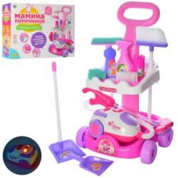 Набір для прибирання 5938-51 (8шт) візок 51-28-29см, пилосос, звук, світло, на бат-ці, в кор-ці, 49- (шт.)