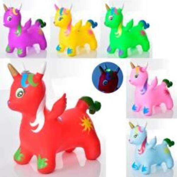 Стрибуни-конячки MS 3364 (12шт) пегас / єдиноріг,ПВХ, 1350-1400г, зв, світло, 6кол, бат-таб, кул, 32 (шт.)