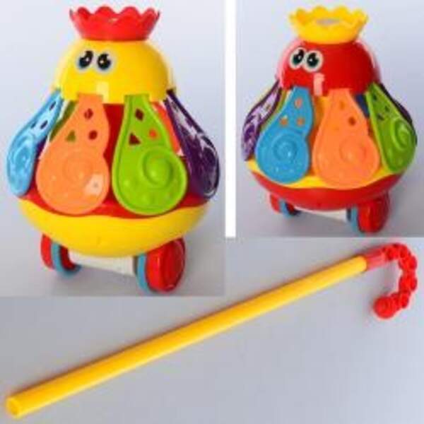 Каталка 0501 (72шт) на палиці, восьминіг19см, рухомі деталі, муз-механіч, 2 кольори, в кульку, 19-14 (шт.)