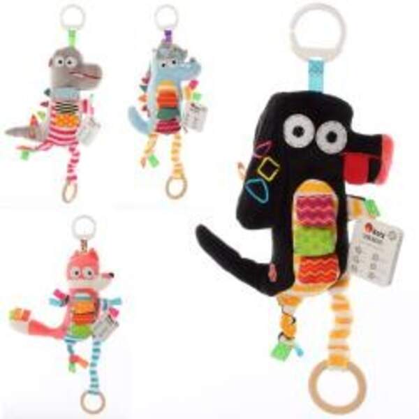 Підвіска K168004-4 (30шт) на коляску, тварина, 40см, плюш, муз(механіч), 4види, в кульку, 11-28-8см (шт.)