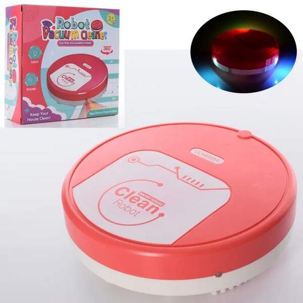 Пилосос 6600E (60шт) робот, 17см, муз, світло, їздить, поворот360, на бат-ці, в кор-ці, 17,5-17,5-6, (шт.)