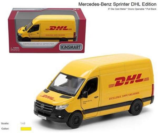 Модель автобус MERCEDES-BENZ 5'' KT5429W Sprinter DHL Edition метал.інерц.відкр.дв.кор./96/ (шт.)