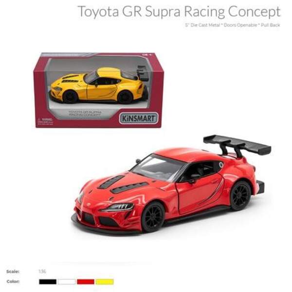 Модель легкова TOYOTA GR SUPRA RACING CONCEPT 5'' KT5421W метал.інерц.відкр.дв.4кол.кор./96/ (шт.)