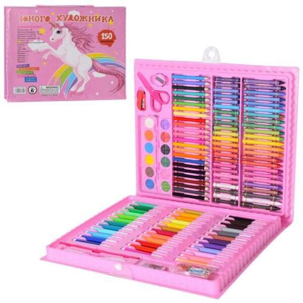 Набір для творчості MK 3923-1 (16шт) фломастери, олівці, акв.фарби, 150пр, у валізі, 37-30-4см (шт.)
