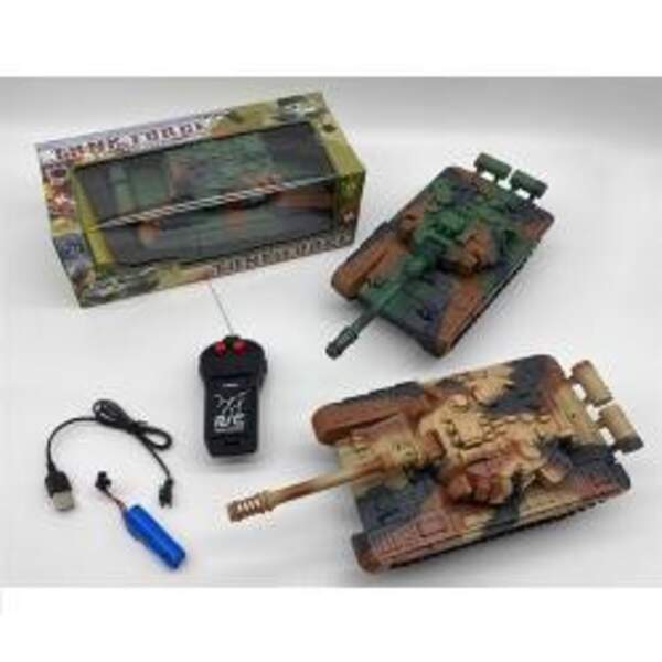 Танк 6978 (48шт) р/у, аккум, 21см, свет, USBзарядное, 2цвета, в кор-ке, 26-12-9см (шт.)