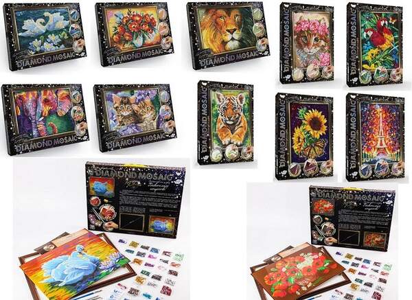 Креативна творчість "Діамантовий живопис DIAMOND MOSAIC" малий с.2 (10) DM-03-01,02,03,04,05...10 (шт.)