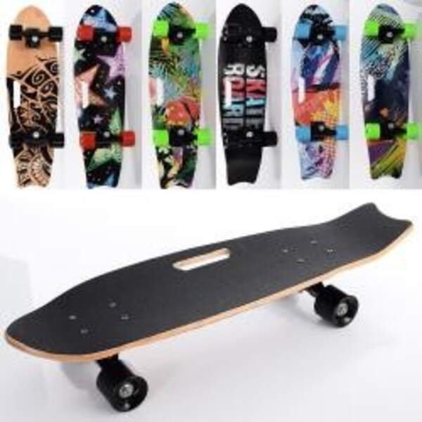 Скейт MS 3390 (6шт) 71-20см (наждак), алюм.підвіска, колеса ПУ, підшABEC-7, розібраний, дерево клен (шт.)