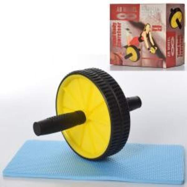 Тренажер MS 3319 (30шт) колесо для м'язів преса-пластик, 18см, килимок34-17см, у кор-ці, 22,5-19-9см (шт.)