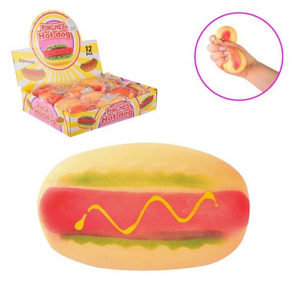 Антистрес хот дог AN4350 (288шт) 12 шт у дисплей боксі – 30*22*6 см, розмір іграшки – 10 см (шт.)