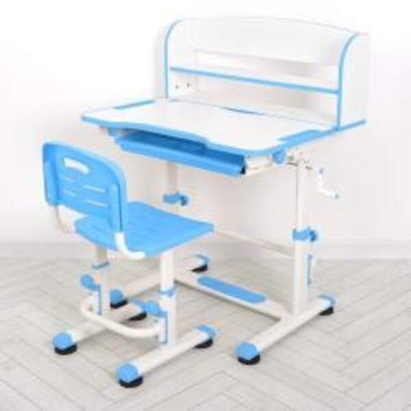 Парта M 4819-4 (1шт) зі стільцем, полиця, регул.висота, підставка для книг,синій (шт.)