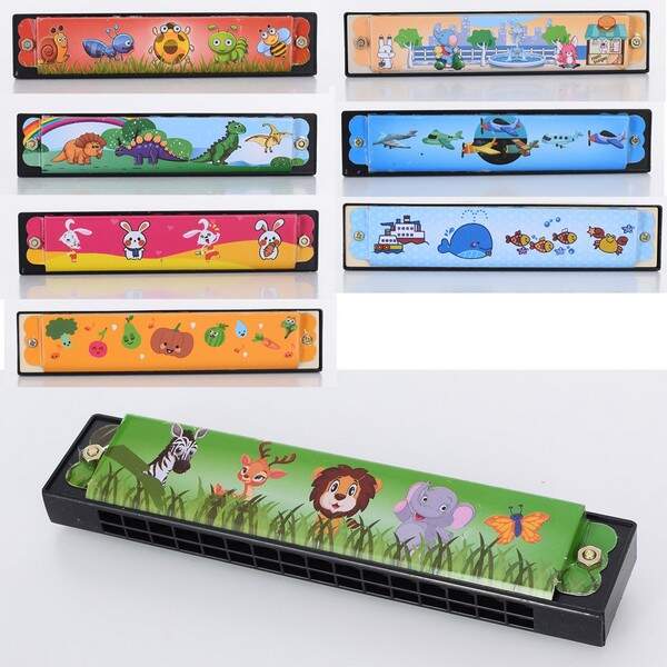 Іграшка Гармошка MD 1777 (100шт) губна, 8 видів, в кульку, 13-2,5-2см (шт.)