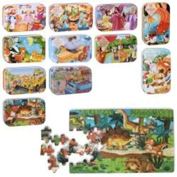Дерев'яна іграшка Пазли MD 1882 (60шт) 60 дет., мікс видів, пенал (метал), 13-8-3см (шт.)