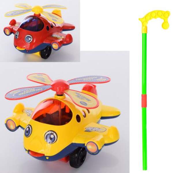 Каталка 333 (96шт) на палиці 44см, вертоліт 19см, звук, рухомі деталі, 2 кольори, в кульку, 26-25-11 (шт.)