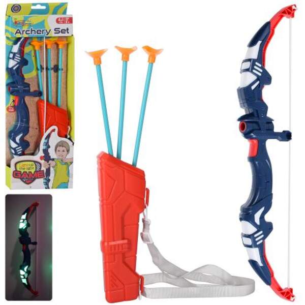 Лук MR 0687 (36шт) 40см, стріли на присосках 3шт, світло, бат-таб, у кор-ці, 15-44-3см (шт.)