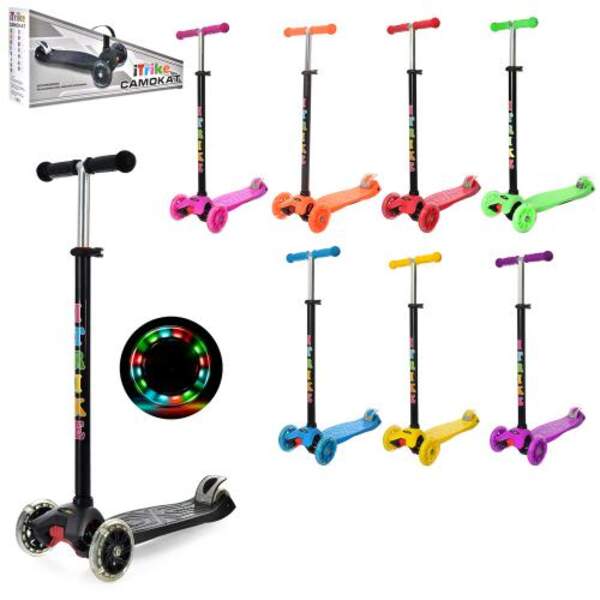 Самокат JR 3-003-B1(8шт) MAXI, алюм + пласт, 3колПВХ, 2пер120мм-св, кермо 80-89см.подн.32-13см, 8кол (шт.)