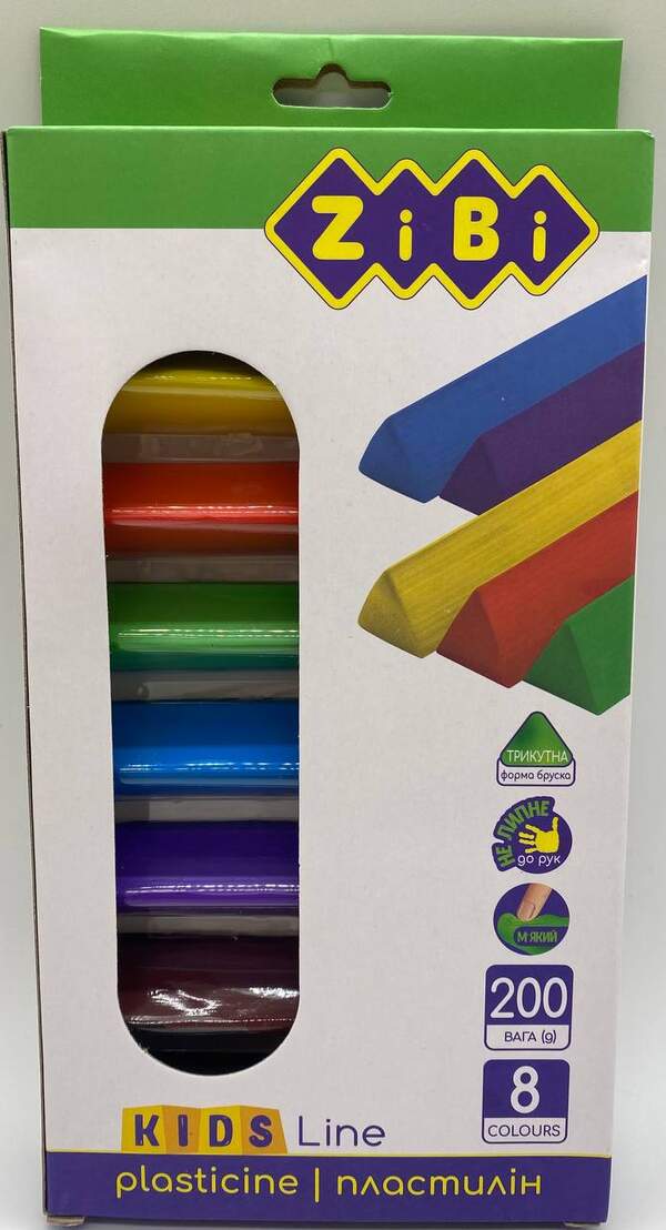 Пластилін 8 кольорів, 200 г, KIDS Line ZB.6226 (12/96) (шт.)