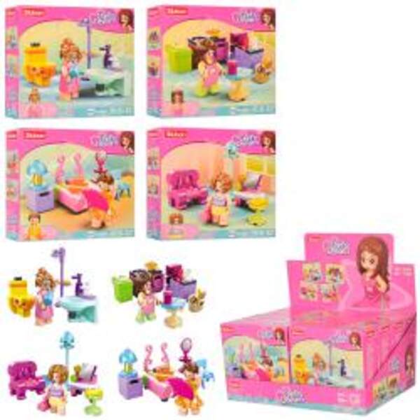 Конструктор SLUBAN M38-B0800 (192шт) комната, фигурка, от42дет,кор,8шт(4вид)в дисплее,29-15-19см (шт.)