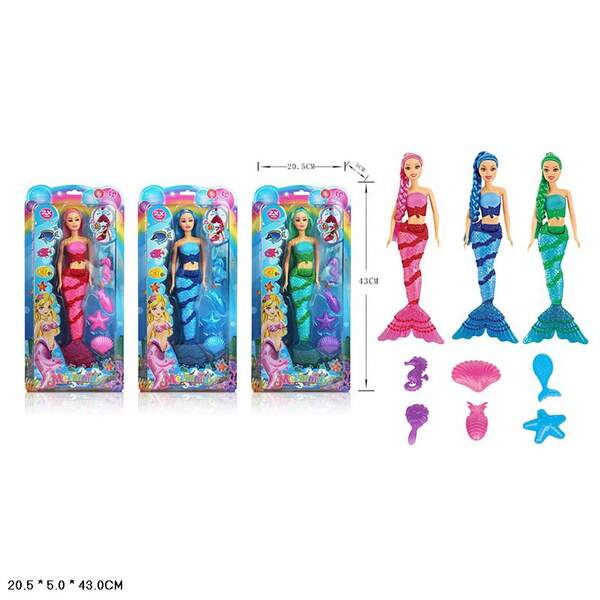 Лялька 35см 14017 русалка з аксес.3кол.кор.43*5*20,5 /60/ (шт.)