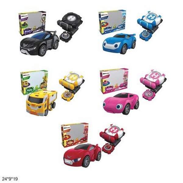 Транспорт 333-201/2/3/4/5 Ліга WatchCar-Битви чемпіонів набір з годинником-запуск.5в.кор.24*9*19 /72 (шт.)