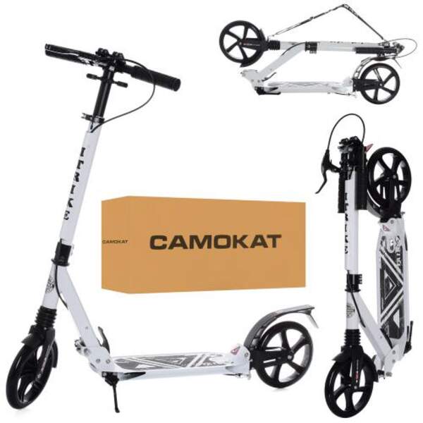 Самокат SR 2-018-10-W1 (1шт) дорослий,алюм+сталь,кол2штПУ200мм,р89/103см,подн46-14,ручн.гальмо,замок (шт.)