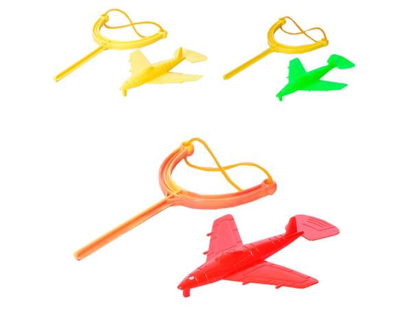 Іграшка Літак C018E (800шт) 10см, на запуску, рогатка 12см, 3 кольори, у кульку, 8-15-1,5см (шт.)