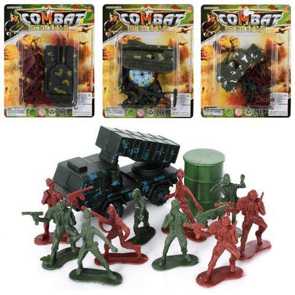 Набір з фігурками 1808A-219-21-22-23 (252шт) військ, солдатики, транспорт,4 види, на листі,14-17,5-4 (шт.)