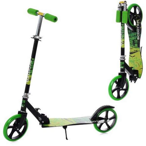 Самокат SR 2-050-1-BGR (1шт) сталь,2колесаПУ200мм, кермо87/97см,підніжка52/30-11см,підставка,складни (шт.)